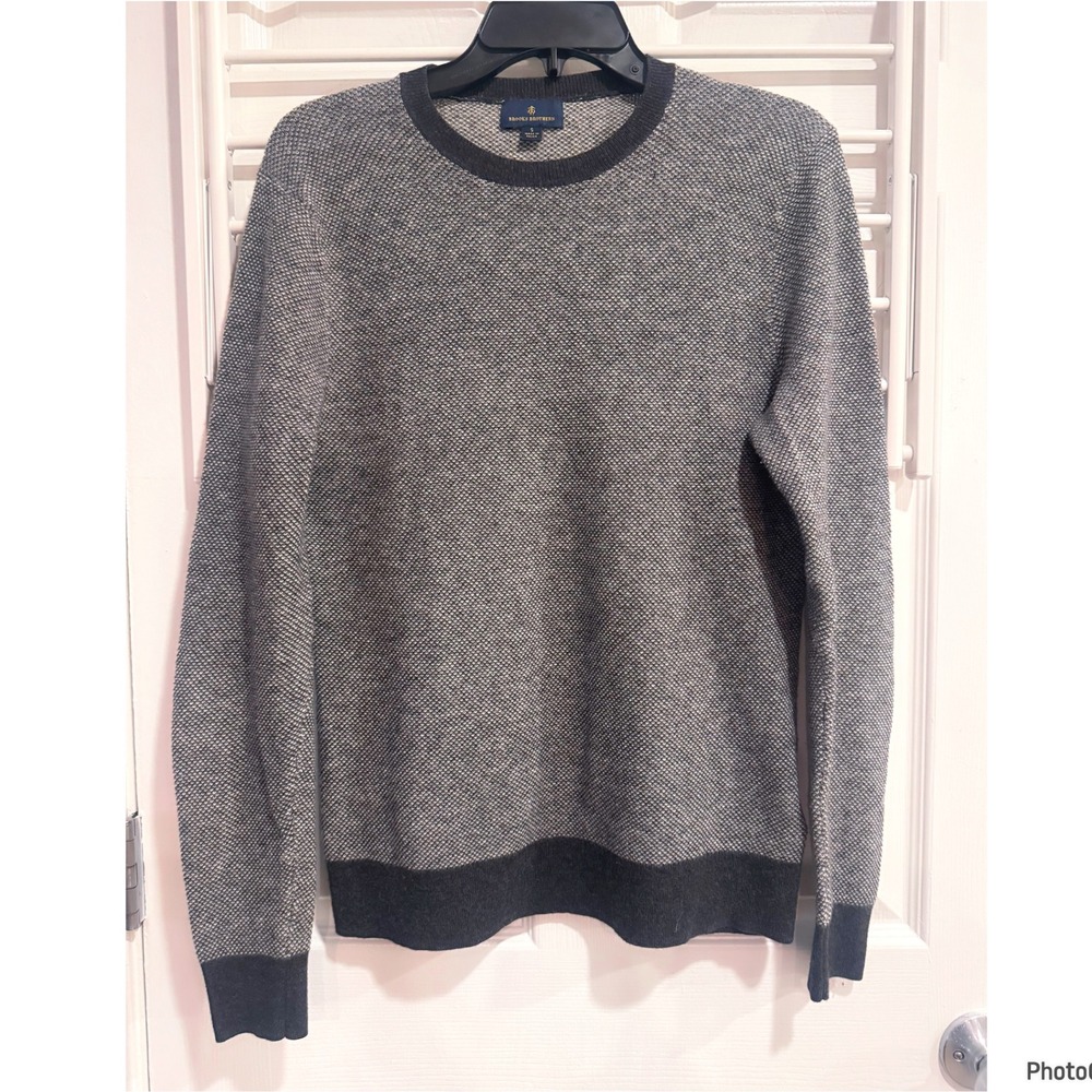 Brooks Brothers Charcoal Charcoal Gray Pullover Sweater Wool Crewneck Mens Small